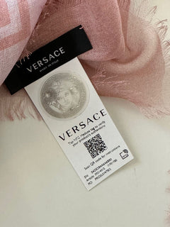 NWT $500 Versace Розовый шарф с принтом Medusa/греческий ключ 52Wx52L IF01401S Италия 