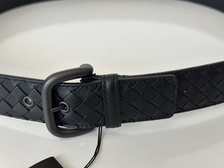 NWT $580 Черный ремень Bottega Veneta Intrecciato из телячьей кожи 42/105 IT 173784 IT 