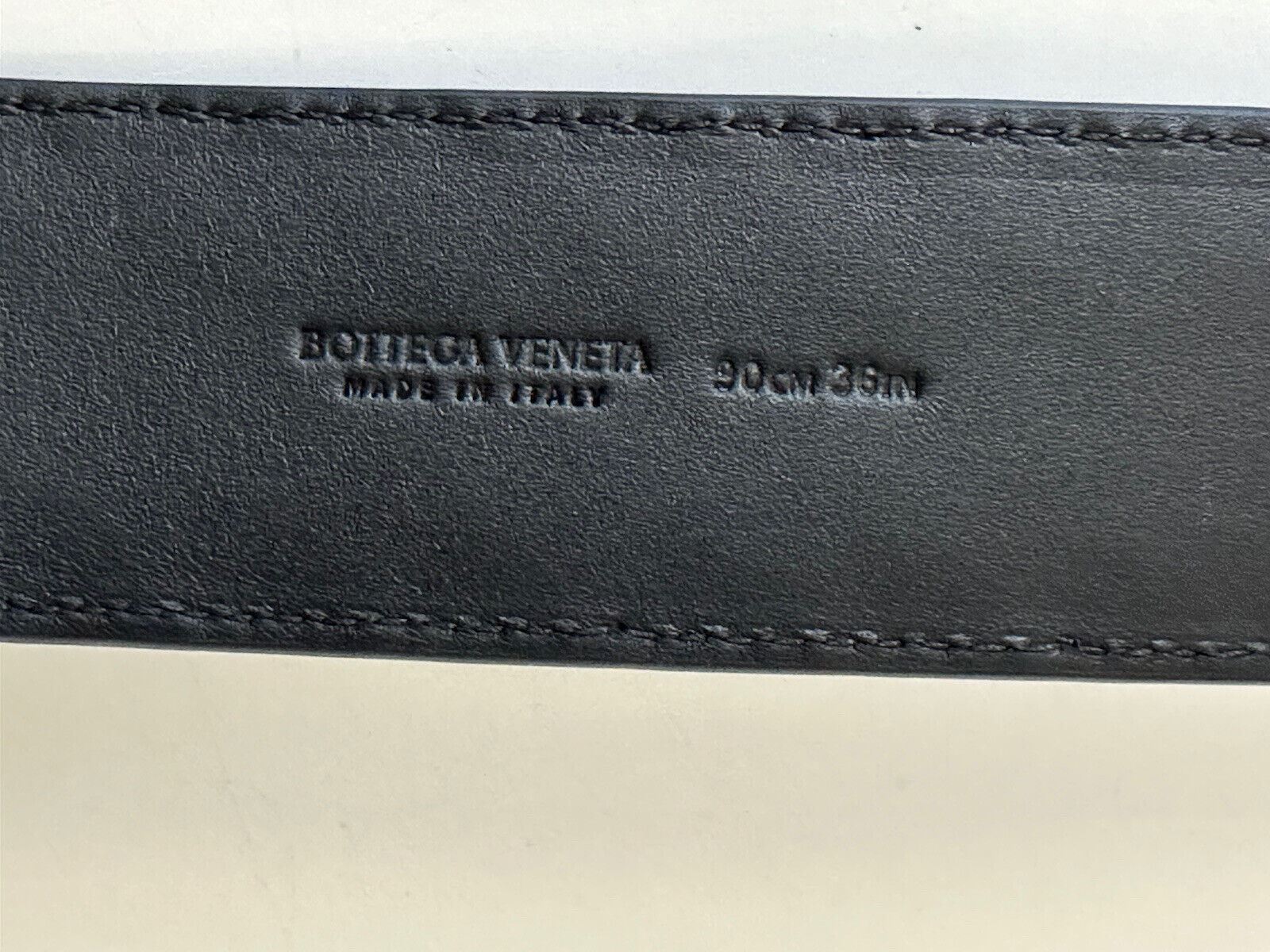 NWT $580 Bottega Veneta Intrecciato Calf Leather Black Belt 36/90 IT 173784 IT