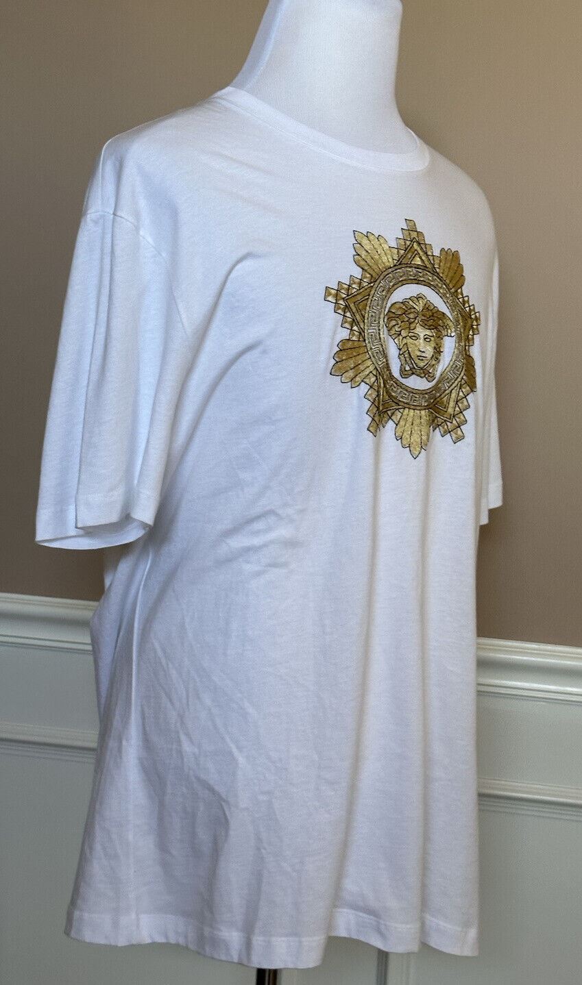 NWT $850 Versace Medusa Embroidery White Jersey T-Shirt 5XL A89499S Italy