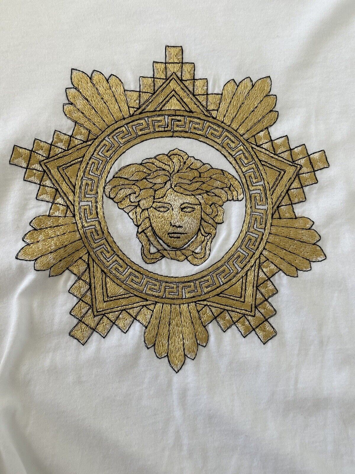 NWT $850 Versace Medusa Embroidery White Jersey T-Shirt 5XL A89499S Italy