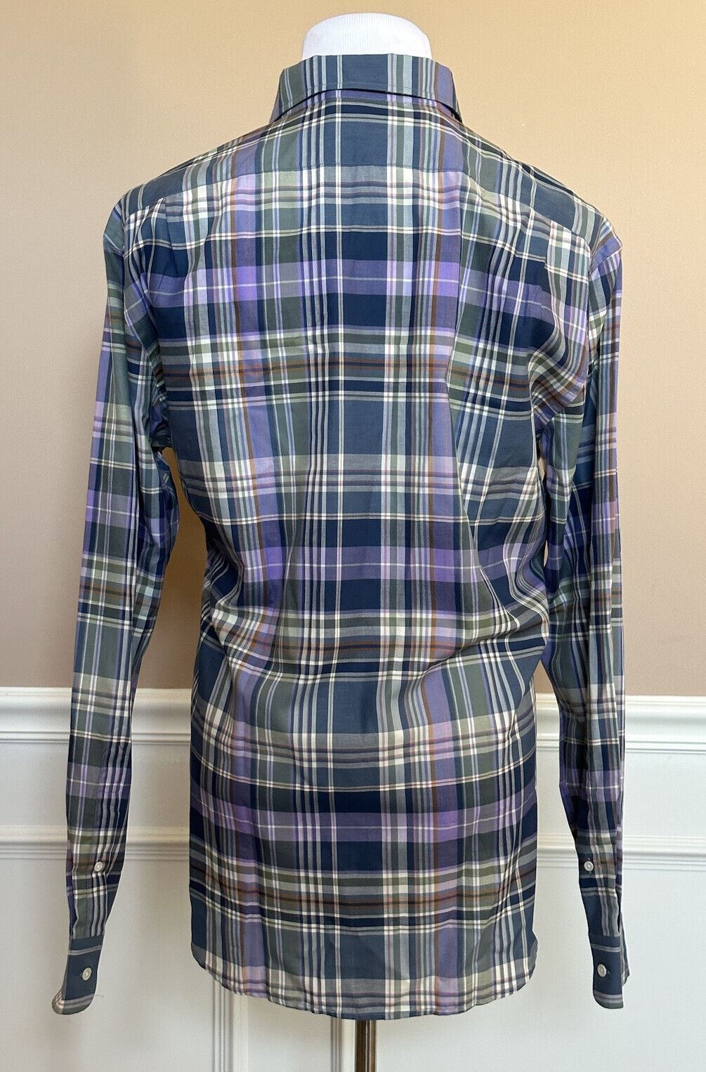 Neu mit Etikett: 495 $ Ralph Lauren Purple Label Baumwoll-Herrenhemd XL, hergestellt in Italien 