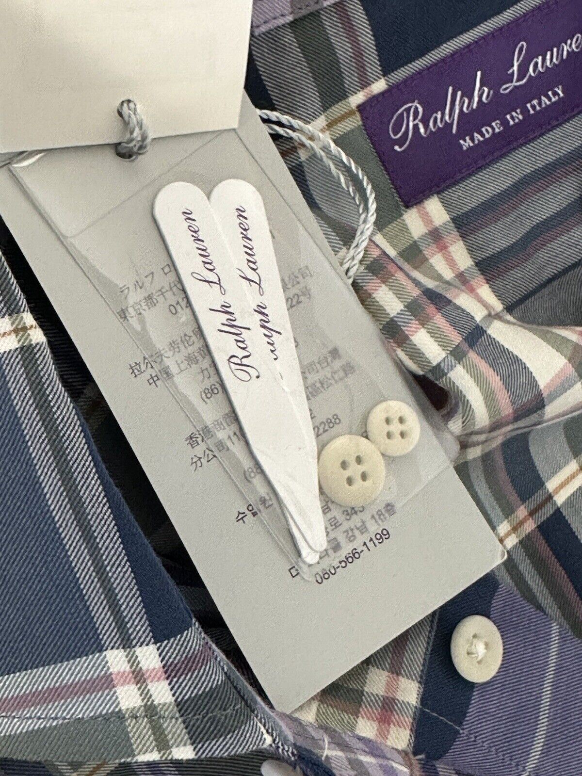 NWT $495 Ralph Lauren Purple Label Cotton Men's Shirt XL Made in Italy