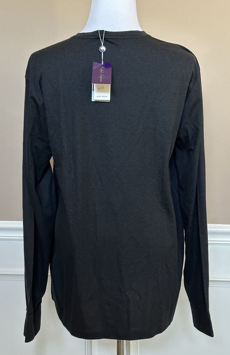 NWT $225 Ralph Lauren Purple Label Grey Long Sleeve T-Shirt 2XL Made in Italy