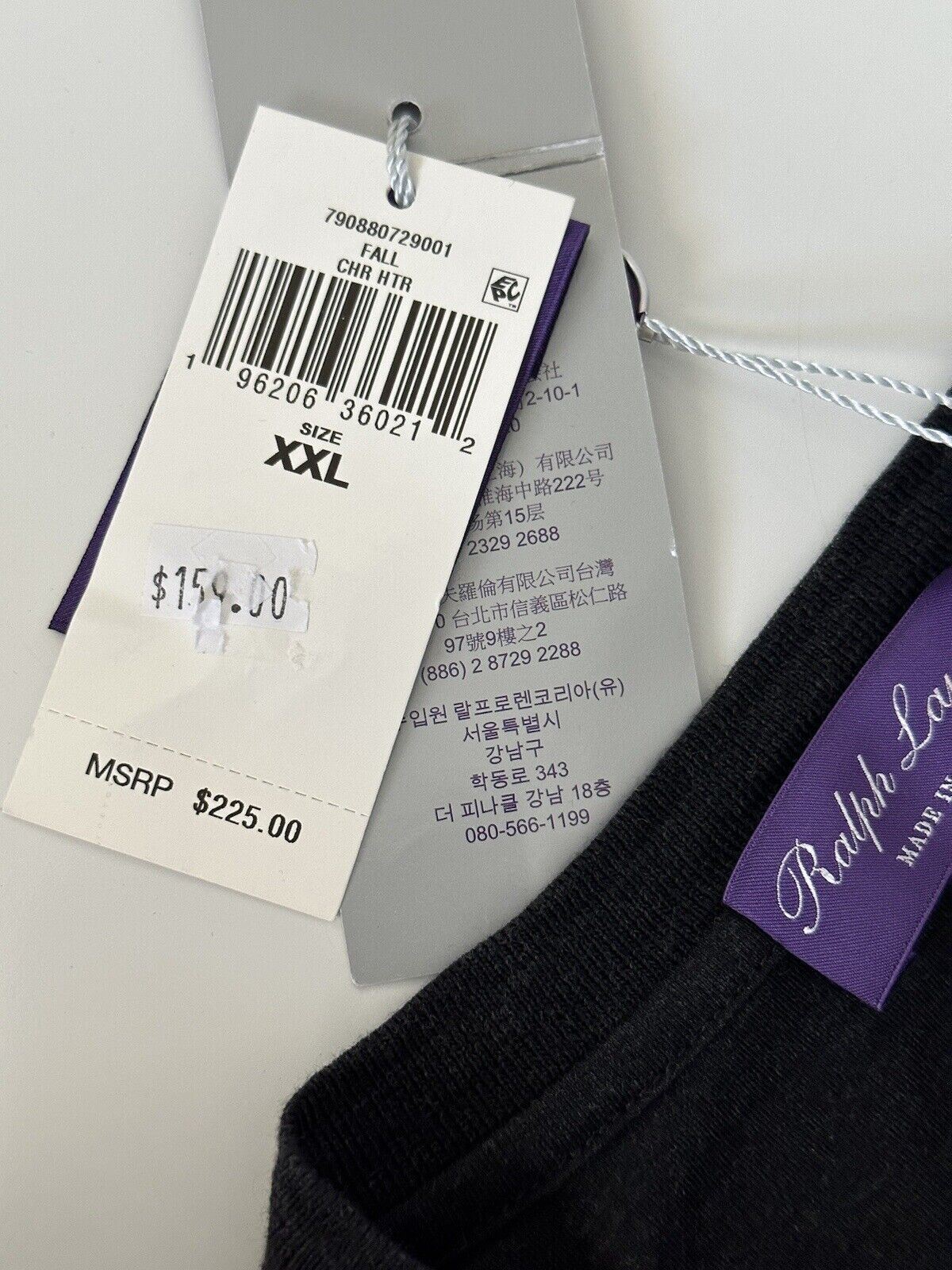 NWT $225 Ralph Lauren Purple Label Grey Long Sleeve T-Shirt 2XL Made in Italy