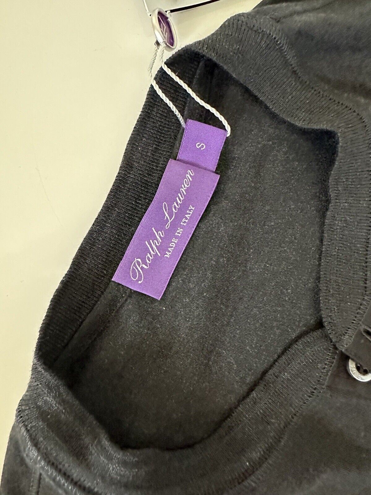 Серая футболка с длинным рукавом Ralph Lauren Purple Label, размер NWT: 225 долларов США, маленький размер, сделано в Италии 