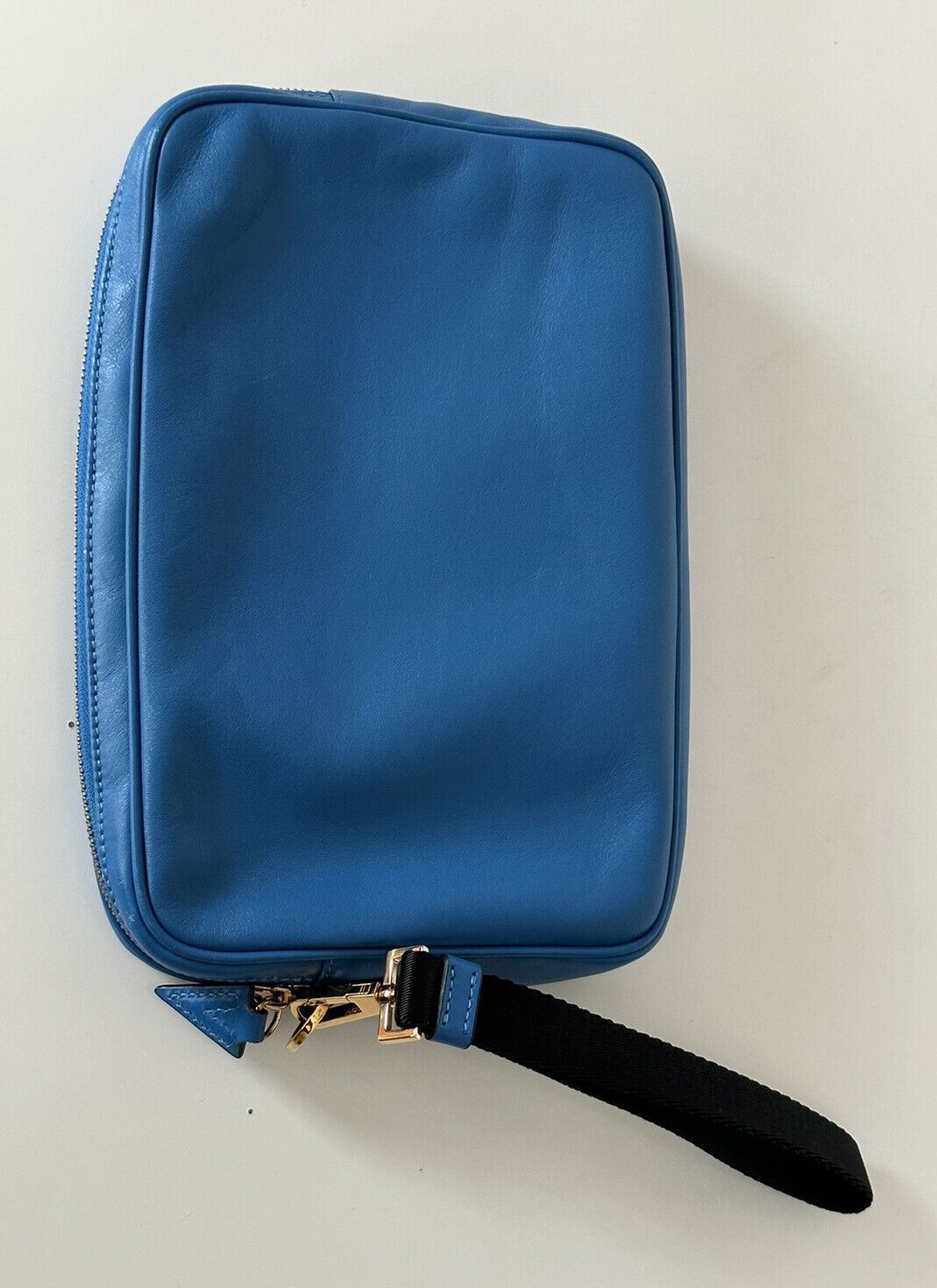 NWT $1125 Versace Синий кожаный клатч Medusa Head DP88507 Сделано в Италии 