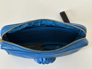 NWT $1125 Versace Синий кожаный клатч Medusa Head DP88507 Сделано в Италии 