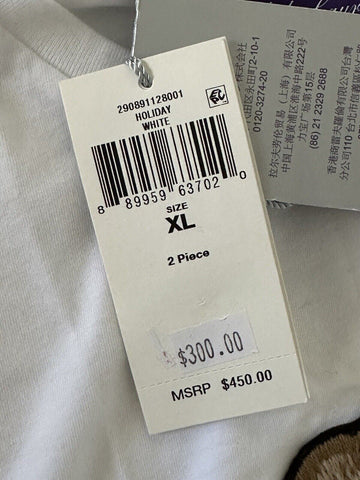 СЗТ $450 Polo Ralph Lauren Purple Label Bear Белая футболка с длинными рукавами XL IT