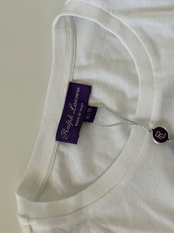 СЗТ $450 Polo Ralph Lauren Purple Label Bear Белая футболка с длинными рукавами XL IT