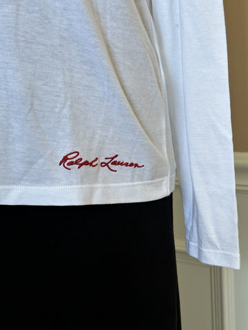 СЗТ $450 Polo Ralph Lauren Purple Label Bear Белая футболка с длинными рукавами XL IT