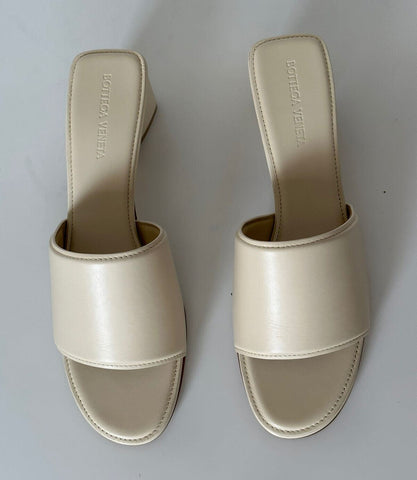 NIB $760 Bottega Veneta Calf Leather Sandals Shoes White 7.5 US 651378 Italy