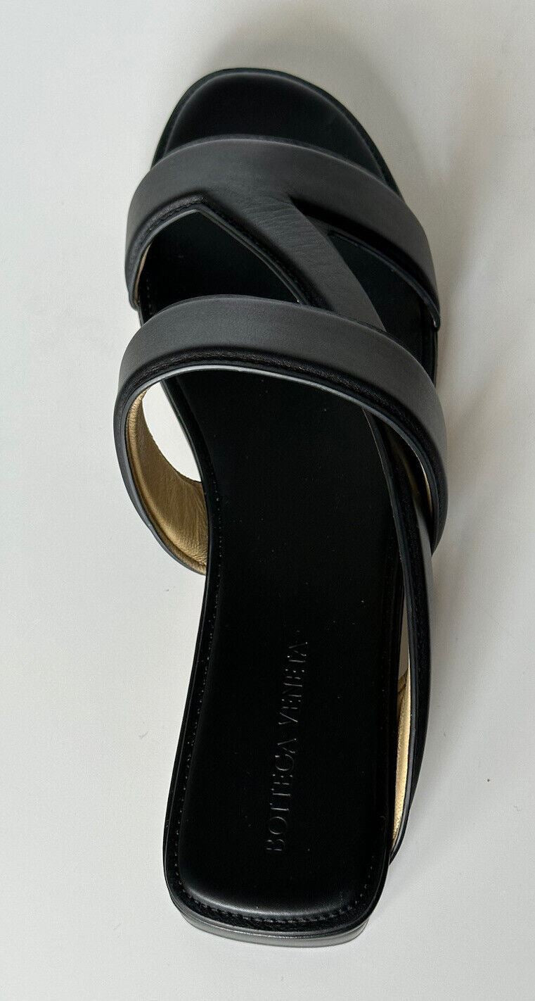 NIB $ 760 Bottega Veneta Kalbsleder Mule Sandalen Schuhe Schwarz 8 US 651374 