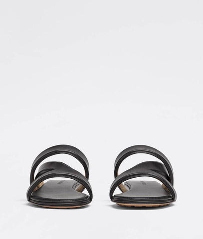 NIB $760 Bottega Veneta Calf Leather Mule Sandals Shoes Black 8.5 US 651374