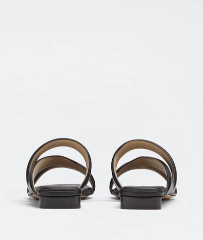 NIB $760 Bottega Veneta Calf Leather Mule Sandals Shoes Black 8.5 US 651374