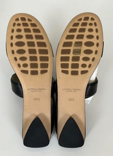 NIB Сандалии-мулы Bottega Veneta из телячьей кожи, черные 8,5, США 651374, $760 