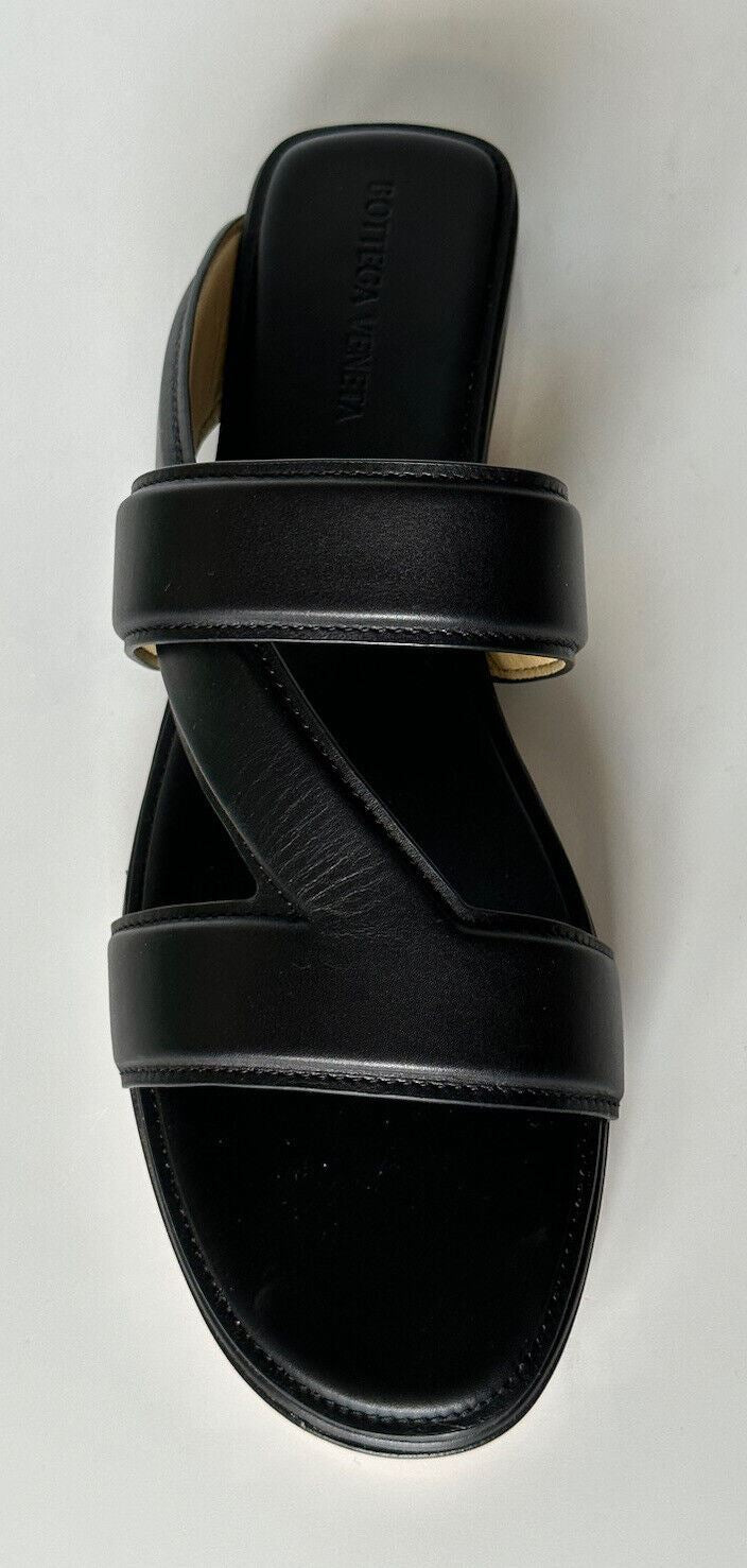 NIB $ 760 Bottega Veneta Kalbsleder Mule Sandalen Schuhe Schwarz 8,5 US 651374 