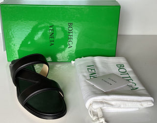 NIB Сандалии-мулы Bottega Veneta из телячьей кожи, черные 8,5, США 651374, $760 