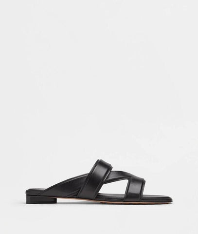 NIB $760 Bottega Veneta Calf Leather Mule Sandals Shoes Black 8.5 US 651374