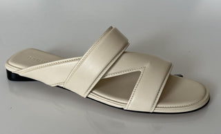 NIB $ 760 Bottega Veneta Kalbsleder Mule Sandalen Schuhe Sea Salt 7,5 US 651374 