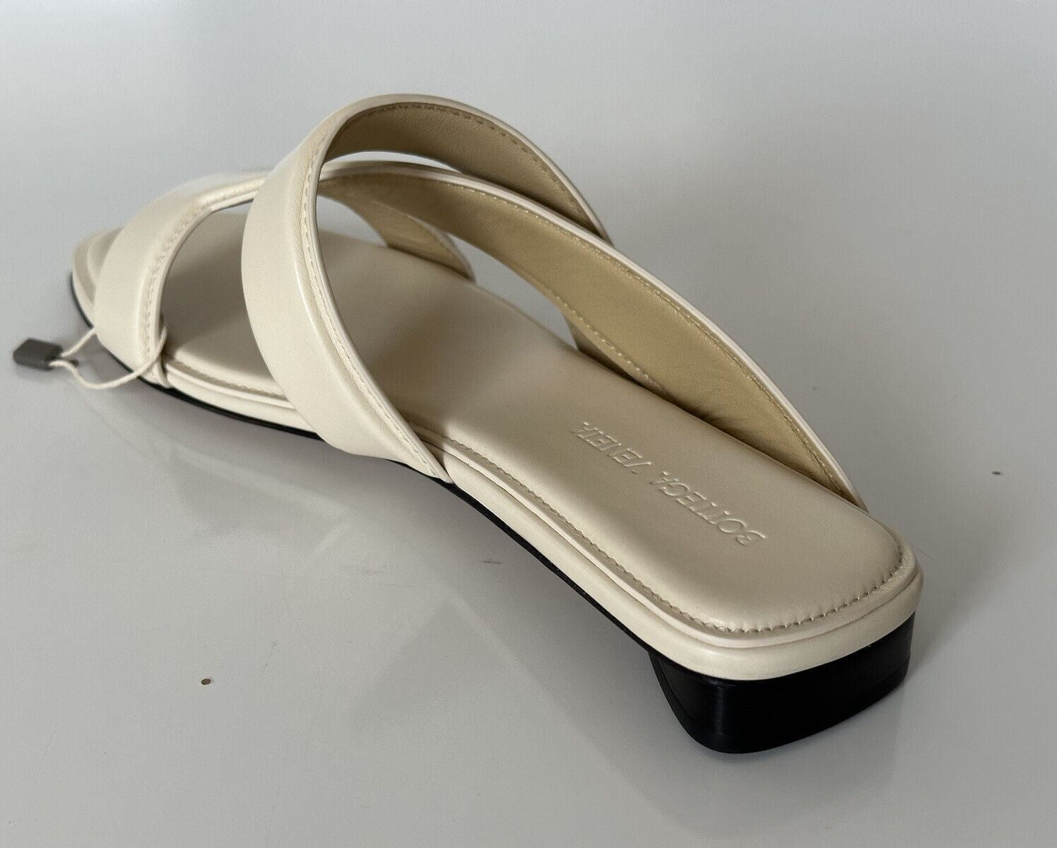NIB $760 Bottega Veneta Calf Leather Mule Sandals Shoes Sea Salt 8.5 US 651374