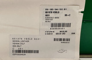NIB Сандалии-мулы Bottega Veneta из телячьей кожи Sea Salt 8,5 США 651376 