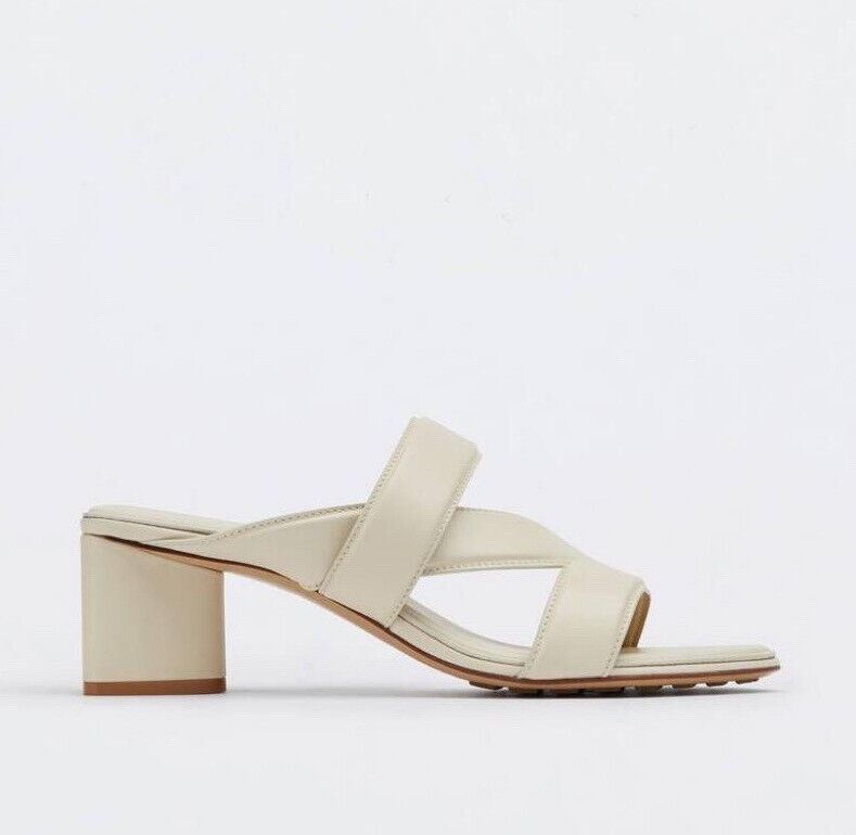 Сандалии-мулы Bottega Veneta из телячьей кожи Sea Salt 9, США 651376, NIB $840 