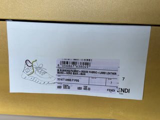 NIB $930 Fendi Mens Fabric/Leather White Sneakers 7 US (40 Euro) 7E1477 Italy