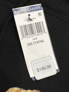 NWT $198 Polo Ralph Lauren Bear Ralph Mug Большая высокая флисовая толстовка с капюшоном, черная 3XLT/3TGL 