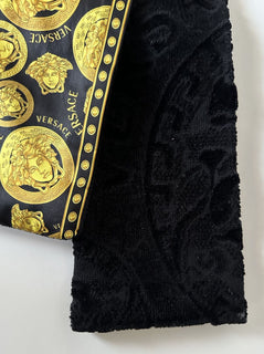NWT $1500 Versace Medusa Хлопковый махровый банный халат, черный, средний ZACJ00008