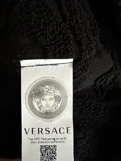 NWT $1500 Versace Medusa Хлопковый махровый банный халат, черный, средний ZACJ00008