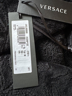 NWT $1500 Versace Medusa Хлопковый махровый банный халат, черный, средний ZACJ00008