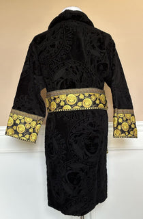 NWT $1500 Versace Medusa Хлопковый махровый банный халат, черный, средний ZACJ00008
