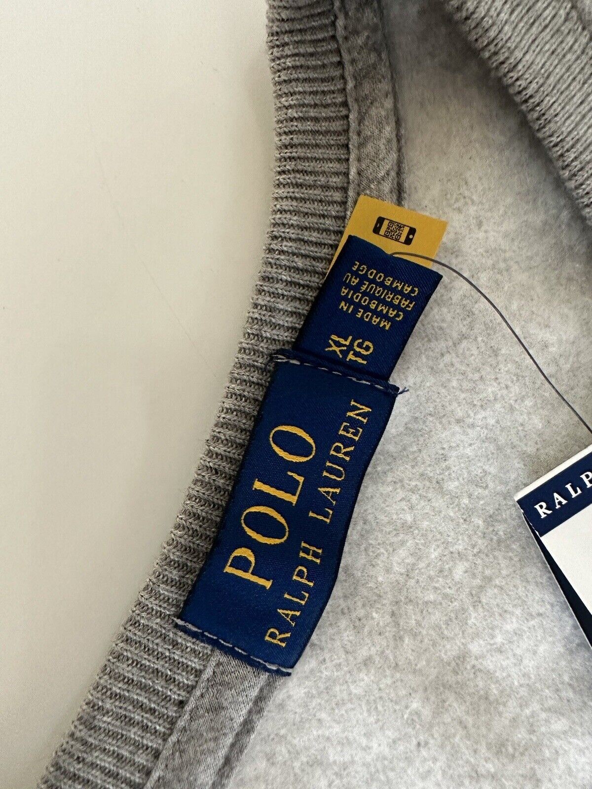 Новый свитшот с медведем Polo Ralph Lauren за 168 долларов, серый XL/TG 