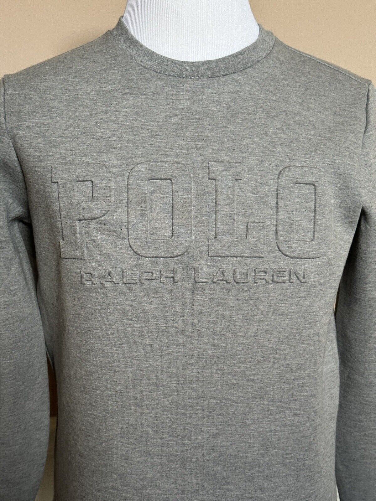 NWT $138 Polo Ralph Lauren Polo Embossed Fleece Sweatshirt Gray S/P