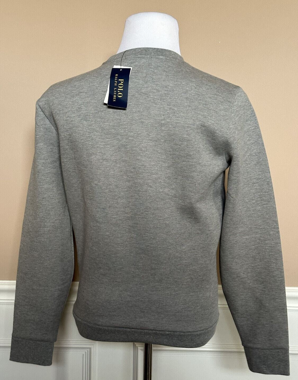 NWT $138 Polo Ralph Lauren Polo Embossed Fleece Sweatshirt Gray S/P