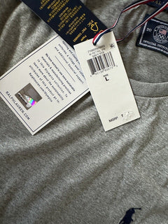 NWT $59,50 Polo Ralph Lauren USA Team Эластичная футболка с короткими рукавами, серая, L 
