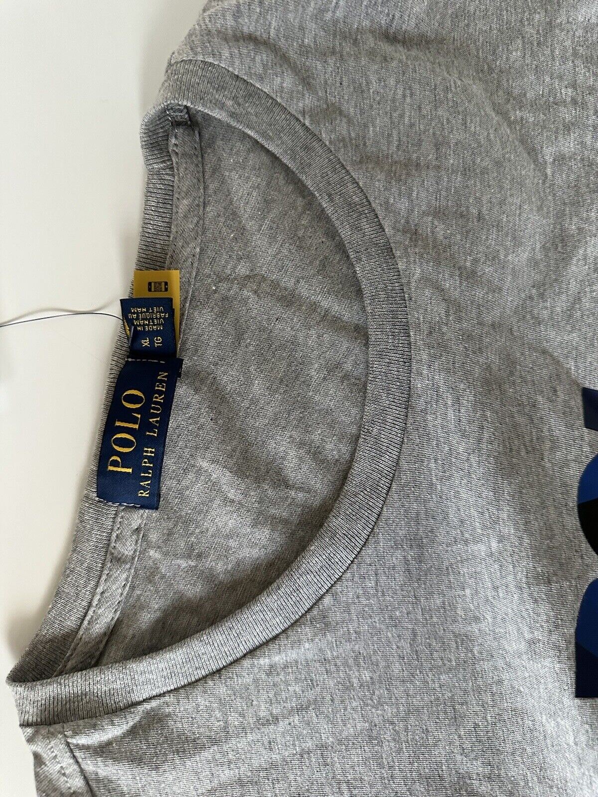 NWT $75 Polo Ralph Lauren Logo Long Sleeve Crewneck Cotton T-shirt Grey XL