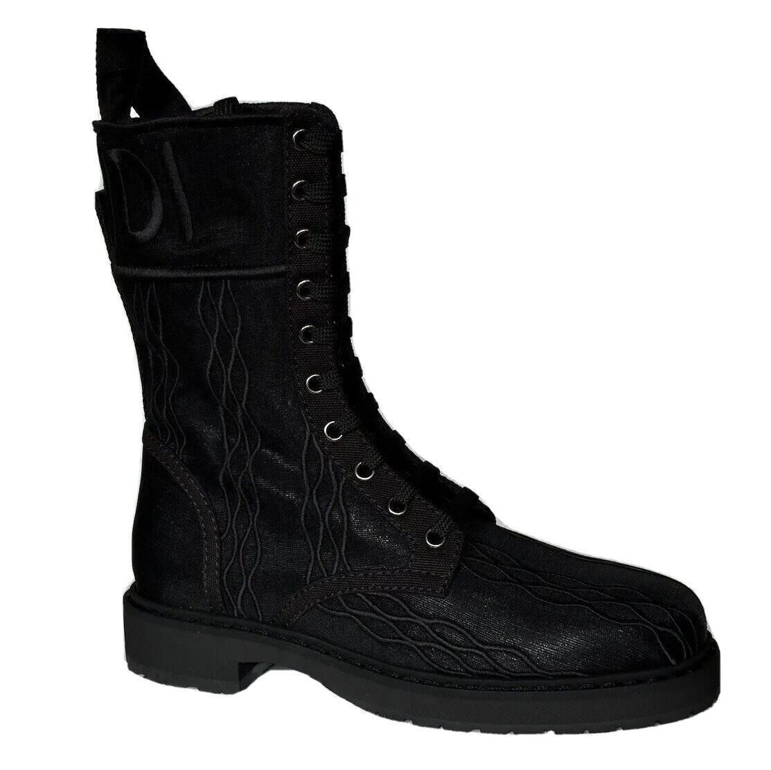 Черные байкерские парусиновые ботинки Fendi до щиколотки стоимостью 1100 долларов США 7 США (37 евро), Италия 