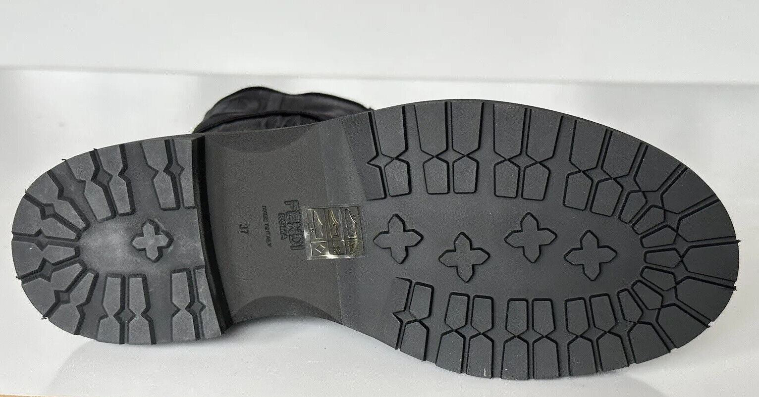 Черные байкерские парусиновые ботинки Fendi до щиколотки стоимостью 1100 долларов США 7 США (37 евро), Италия 