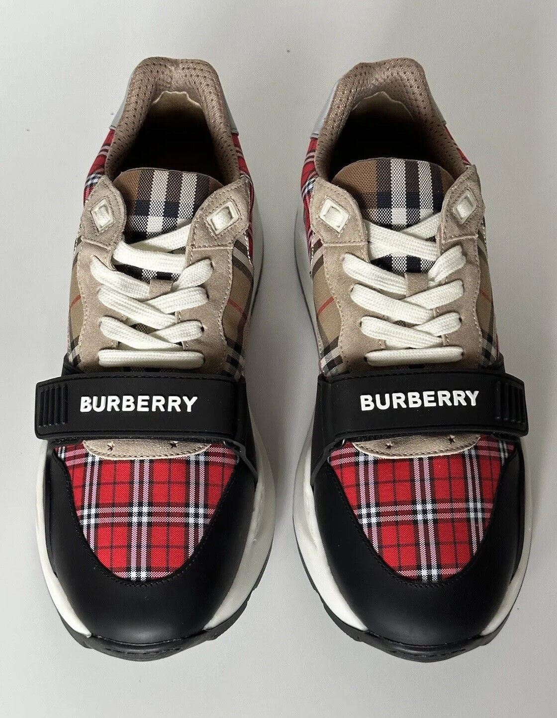 NIB $790 Burberry Men's Ramsey Multicolor Sneakers 12 US (45 Euro) 8048632 Italy