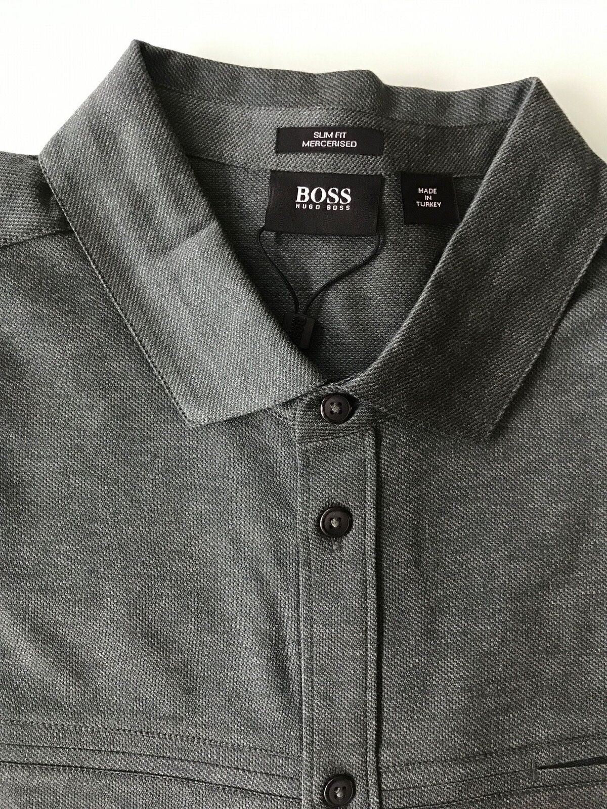 BOSS Hugo Boss 'Onara-01' Long Sleeve Slim Fit Shirt XL Green
