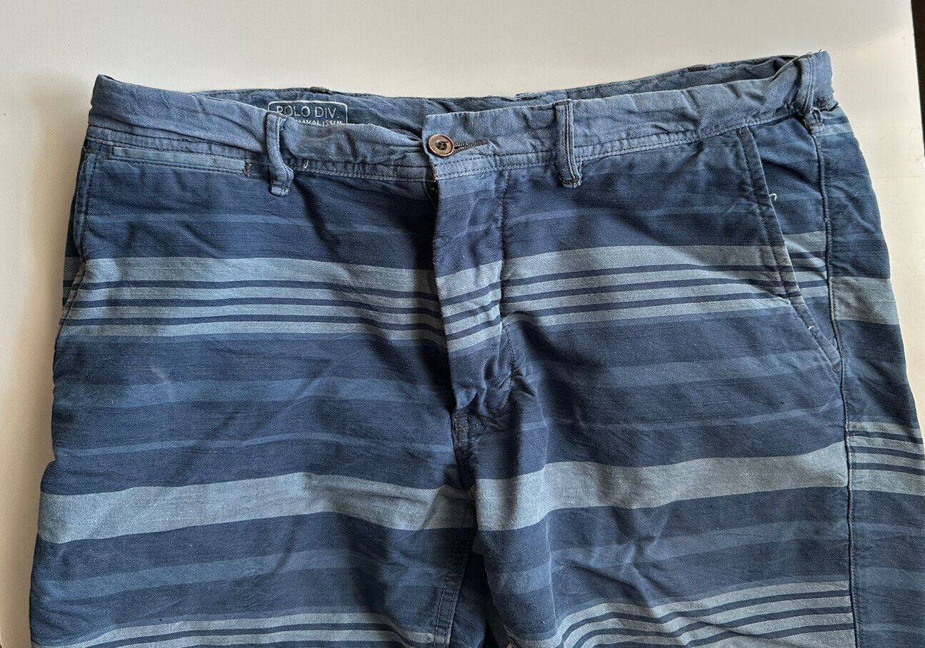 Polo Ralph Lauren Herren-Shorts mit gerader Passform, blau gestreift, Größe 33 US 