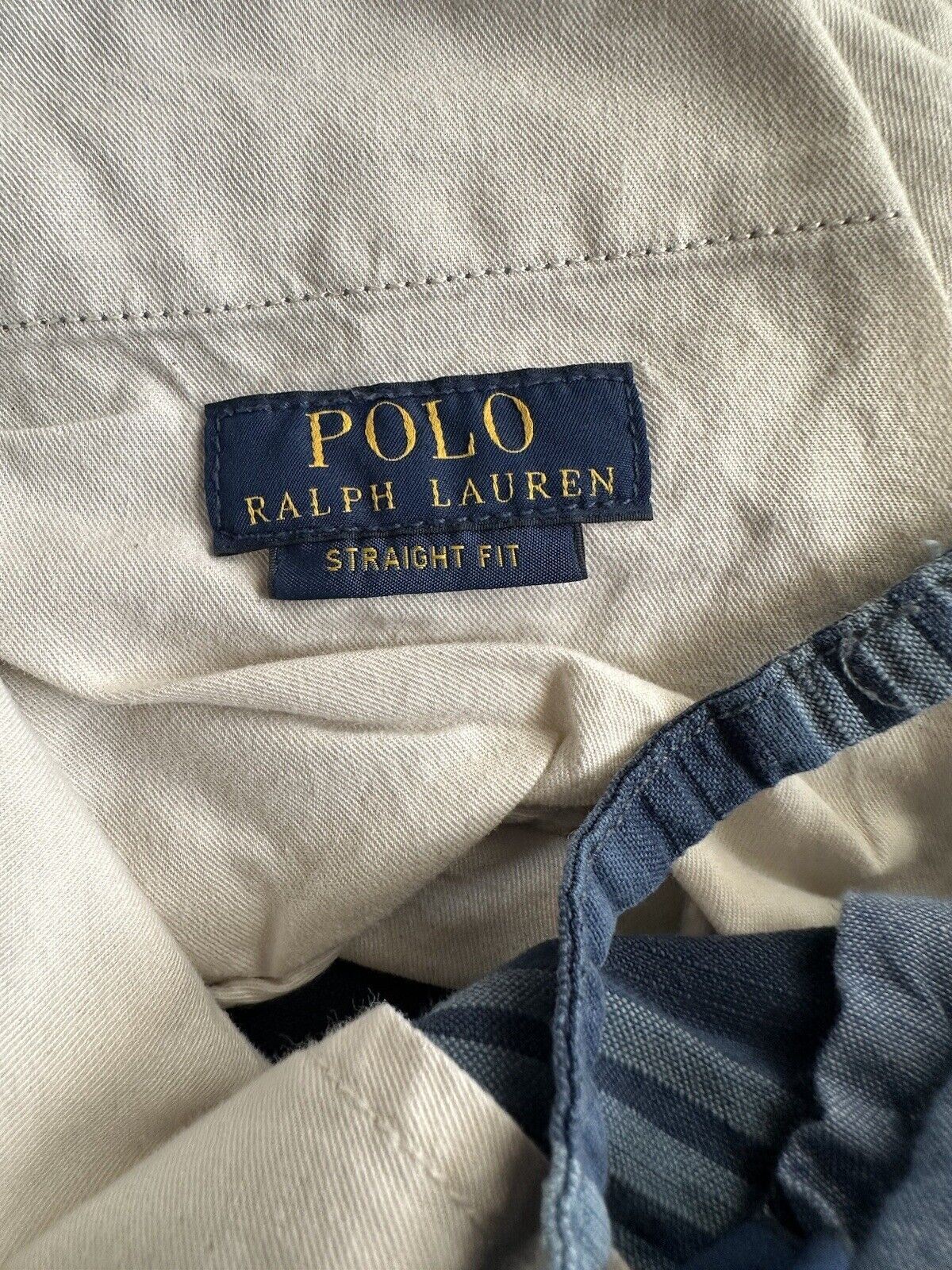 Мужские шорты прямого кроя в синюю полоску Polo Ralph Lauren, размер 33, США 