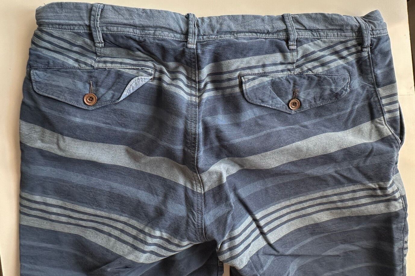 Polo Ralph Lauren Herren-Shorts mit gerader Passform, blau gestreift, Größe 33 US 