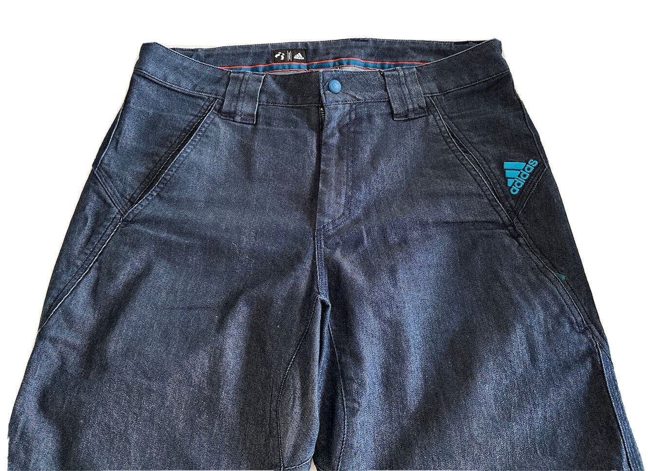 Blaue Adidas-Jeansshorts für Herren, Größe 32" Taille 