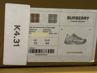 Мужские темно-серые кроссовки Burberry Arthur Dark Charcoal за 890 долларов США 11 США (44 ЕС) 8042584 IT 