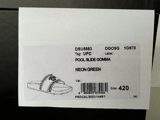 NIB Versace Босоножки-шлепанцы Medusa Head Neon Green 9 США (42 евро) DSU5883 Италия 