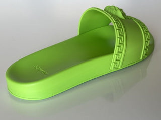 NIB Versace Босоножки-шлепанцы Medusa Head Neon Green 11 США (44 евро) DSU5883 Италия 