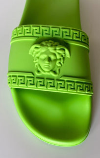 NIB Versace Босоножки-шлепанцы Medusa Head Neon Green 12 США (45 евро) DSU5883 Италия 